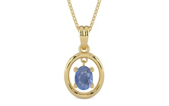 Ashtadhatu Ceylon Blue Sapphire Pendant Prime Quality (P2)