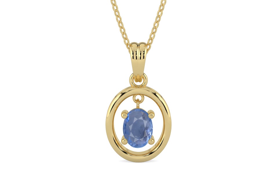 Ashtadhatu Ceylon Blue Sapphire Pendant Prime Quality (P2)