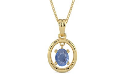 Ashtadhatu Ceylon Blue Sapphire Pendant Prime Quality (P2)