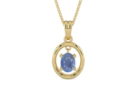 Ashtadhatu Ceylon Blue Sapphire Pendant Prime Quality (P2)