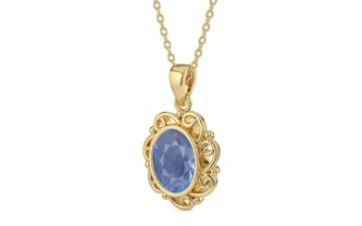 Ashtadhatu Ceylon Blue Sapphire Pendant Prime Quality (P5)