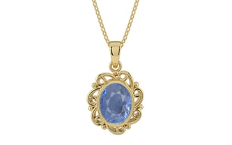 Ashtadhatu Ceylon Blue Sapphire Pendant Prime Quality (P5)
