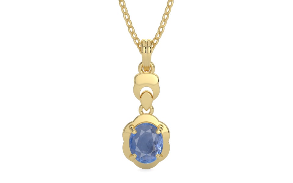 Ashtadhatu Ceylon Blue Sapphire Pendant Prime Quality (P6)