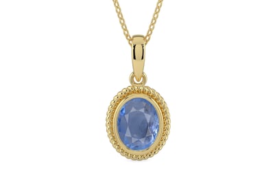 Ashtadhatu Ceylon Blue Sapphire Pendant Prime Quality (P7)