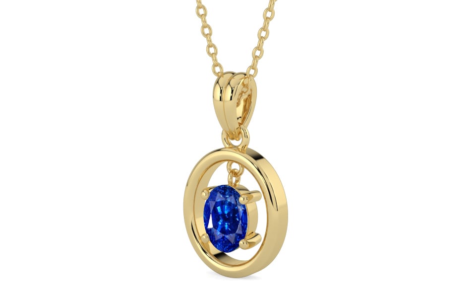 Ashtadhatu Ceylon Blue Sapphire Pendant Rare Quality (P2)