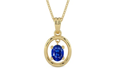 Ashtadhatu Ceylon Blue Sapphire Pendant Rare Quality (P2)