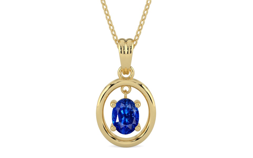 Ashtadhatu Ceylon Blue Sapphire Pendant Rare Quality (P2)