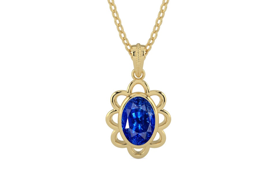 Ashtadhatu Ceylon Blue Sapphire Pendant Rare Quality (P3)