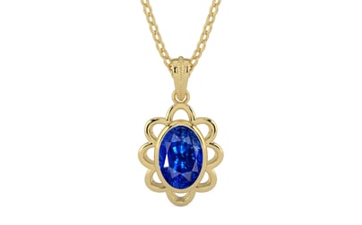 Ashtadhatu Ceylon Blue Sapphire Pendant Rare Quality (P3)