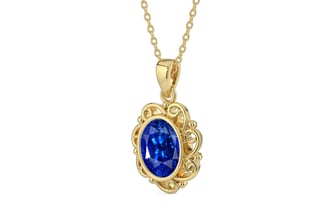 Ashtadhatu Ceylon Blue Sapphire Pendant Rare Quality (P5)