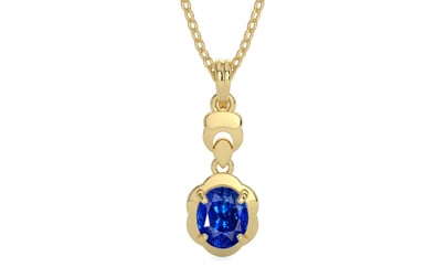 Ashtadhatu Ceylon Blue Sapphire Pendant Rare Quality (P6)