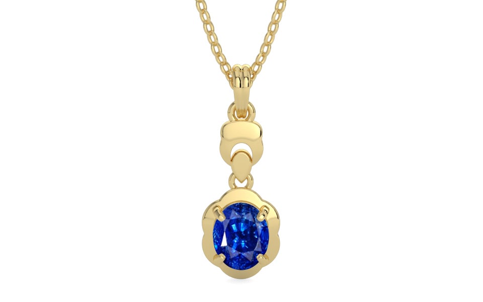 Ashtadhatu Ceylon Blue Sapphire Pendant Rare Quality (P6)