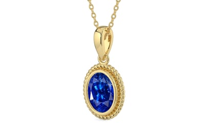 Ashtadhatu Ceylon Blue Sapphire Pendant Rare Quality (P7)