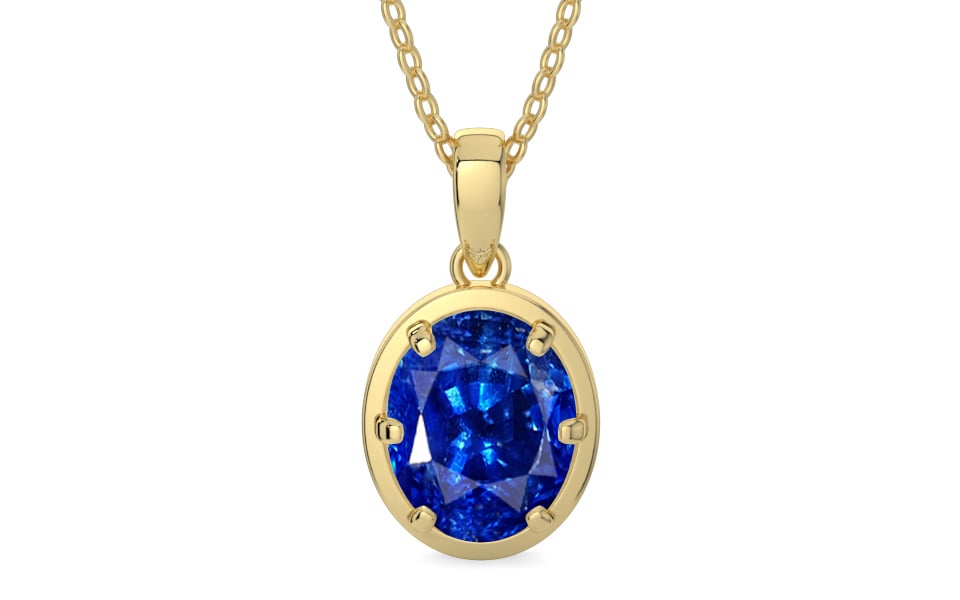 Ashtadhatu Ceylon Blue Sapphire Pendant Rare Quality (P8)
