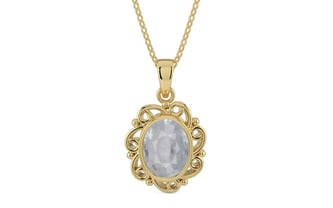 Ashtadhatu Ceylon White Sapphire Pendant Fine Quality (P5)