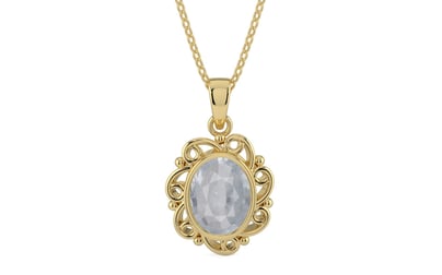 Ashtadhatu Ceylon White Sapphire Pendant Fine Quality (P5)