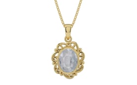 Ashtadhatu Ceylon White Sapphire Pendant Fine Quality (P5)