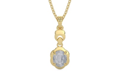 Ashtadhatu Ceylon White Sapphire Pendant Fine Quality (P6)