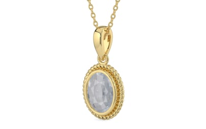 Ashtadhatu Ceylon White Sapphire Pendant Fine Quality (P7)