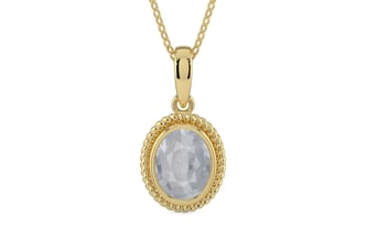 Ashtadhatu Ceylon White Sapphire Pendant Fine Quality (P7)