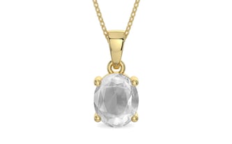 Ashtadhatu Ceylon White Sapphire Pendant Limited Quality (P10)