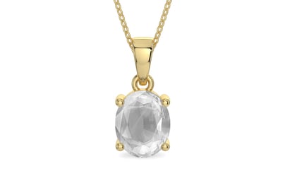Ashtadhatu Ceylon White Sapphire Pendant Limited Quality (P10)