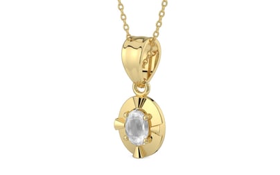 Ashtadhatu Ceylon White Sapphire Pendant Limited Quality (P11)