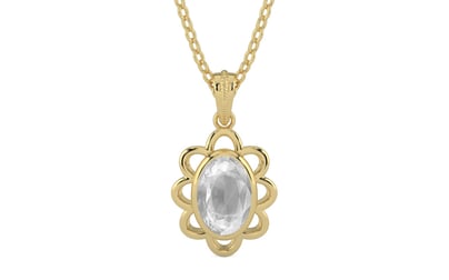 Ashtadhatu Ceylon White Sapphire Pendant Limited Quality (P3)