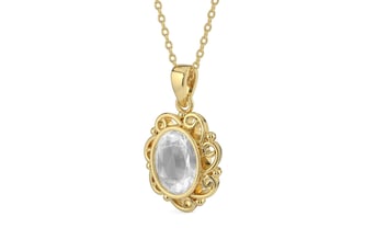 Ashtadhatu Ceylon White Sapphire Pendant Limited Quality (P5)