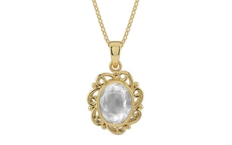 Ashtadhatu Ceylon White Sapphire Pendant Limited Quality (P5)
