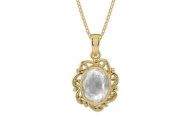 Ashtadhatu Ceylon White Sapphire Pendant Limited Quality (P5)