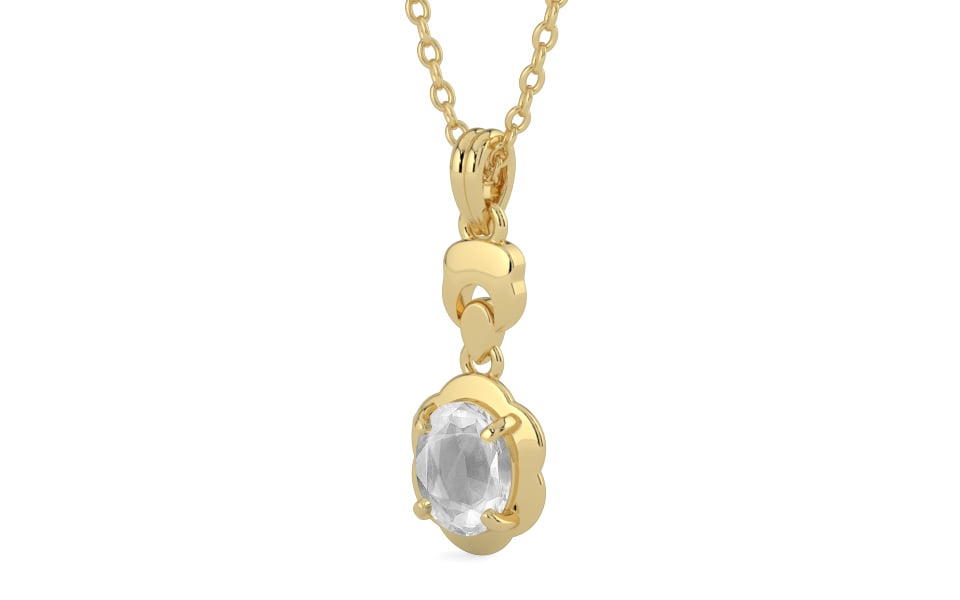 Ashtadhatu Ceylon White Sapphire Pendant Limited Quality (P6)