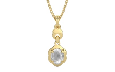 Ashtadhatu Ceylon White Sapphire Pendant Limited Quality (P6)