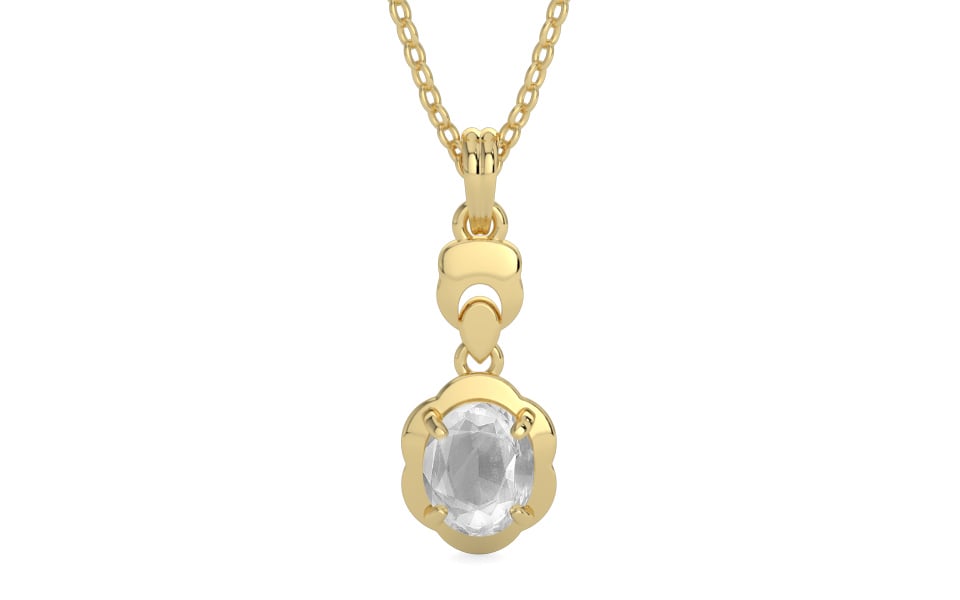 Ashtadhatu Ceylon White Sapphire Pendant Limited Quality (P6)