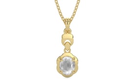 Ashtadhatu Ceylon White Sapphire Pendant Limited Quality (P6)