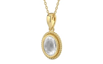 Ashtadhatu Ceylon White Sapphire Pendant Limited Quality (P7)