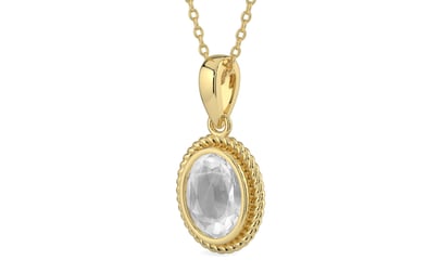 Ashtadhatu Ceylon White Sapphire Pendant Limited Quality (P7)