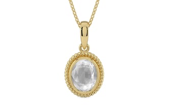 Ashtadhatu Ceylon White Sapphire Pendant Limited Quality (P7)