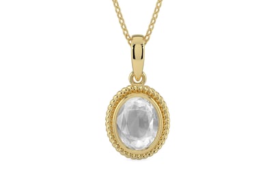 Ashtadhatu Ceylon White Sapphire Pendant Limited Quality (P7)