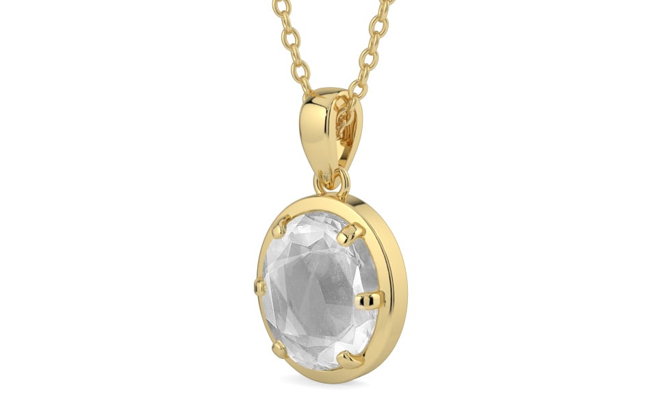 Ashtadhatu Ceylon White Sapphire Pendant Limited Quality (P8)