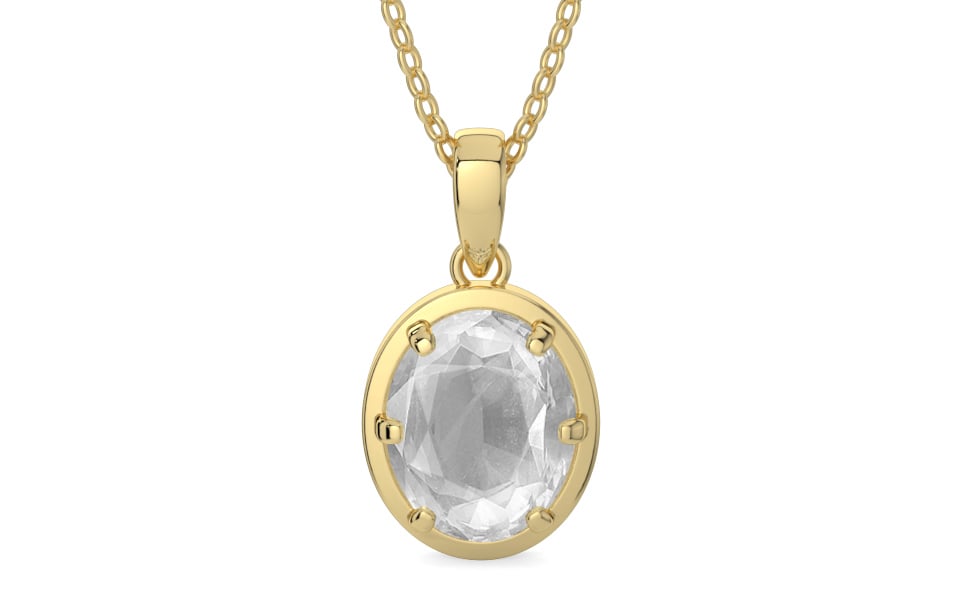 Ashtadhatu Ceylon White Sapphire Pendant Limited Quality (P8)