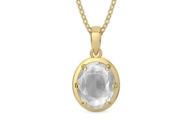 Ashtadhatu Ceylon White Sapphire Pendant Limited Quality (P8)