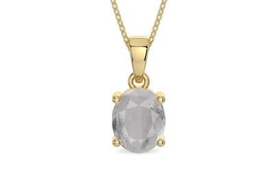 Ashtadhatu Ceylon White Sapphire Pendant Prime Quality (P10)