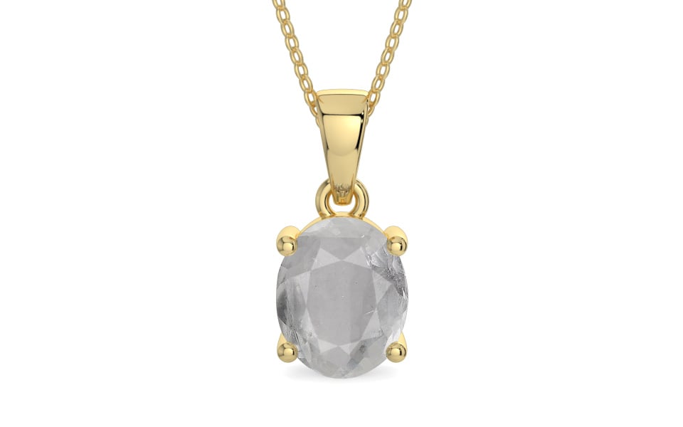 Ashtadhatu Ceylon White Sapphire Pendant Prime Quality (P10)
