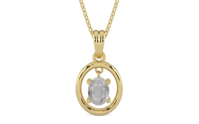 Ashtadhatu Ceylon White Sapphire Pendant Prime Quality (P2)