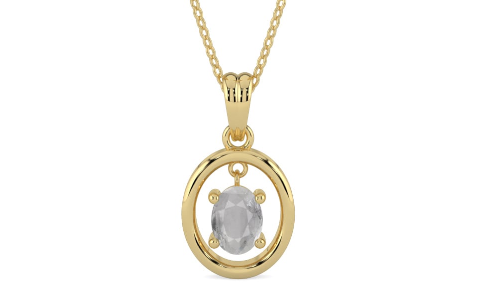 Ashtadhatu Ceylon White Sapphire Pendant Prime Quality (P2)