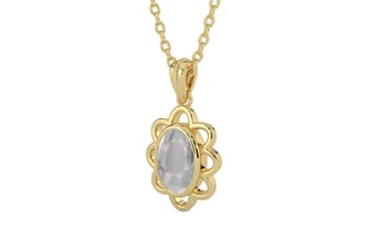 Ashtadhatu Ceylon White Sapphire Pendant Prime Quality (P3)