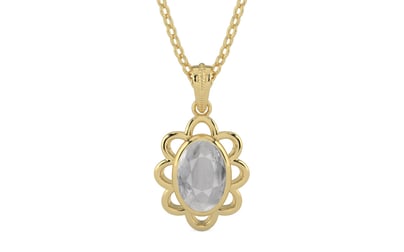 Ashtadhatu Ceylon White Sapphire Pendant Prime Quality (P3)