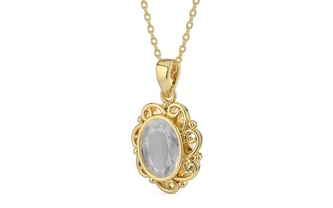 Ashtadhatu Ceylon White Sapphire Pendant Prime Quality (P5)