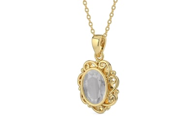 Ashtadhatu Ceylon White Sapphire Pendant Prime Quality (P5)